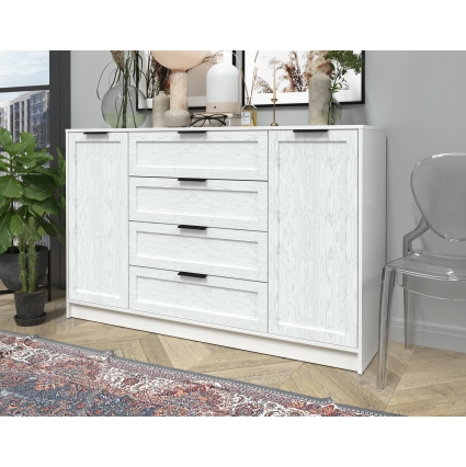 Тумба Тренд КТ-Т160 (Белый ЛДСП/ Дуб полярный ЛМДФ) Ш1600 В1020 Г451